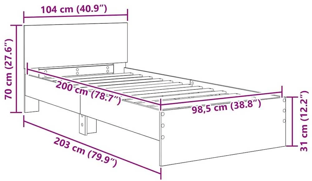 Lova Lovos rėmas Amatininkų ąžuolas 100 x 200 cm Apdirbta mediena