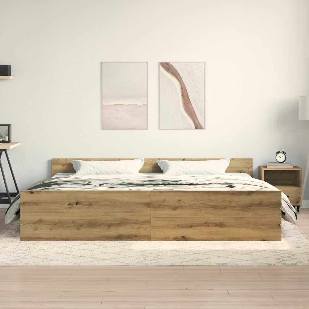 Lova Lovos rėmas su galvūgalio Amatininkų ąžuolas 203 x 203 x 50 cm