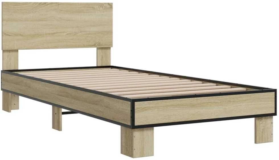 Lovos rėmas, ąžuolo, 75x190cm, apdirbta mediena ir metalas