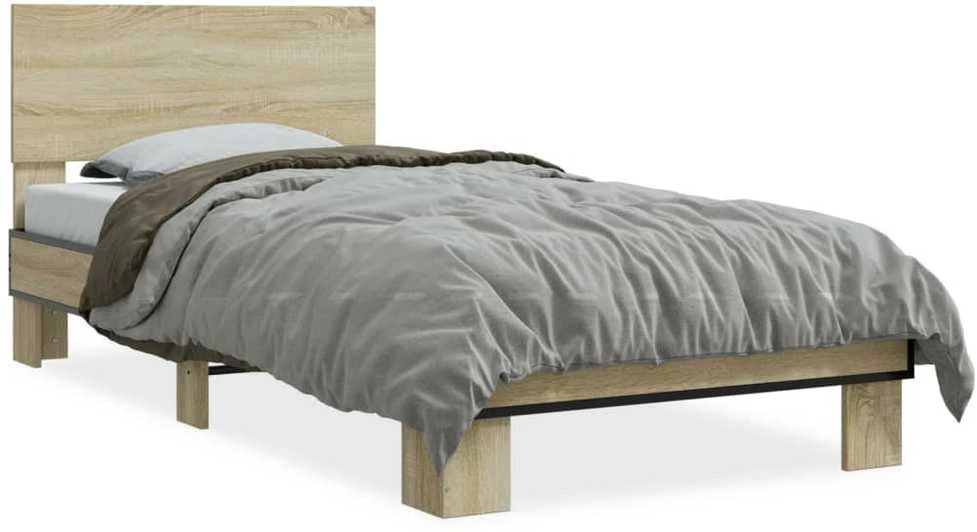 Lovos rėmas, ąžuolo, 75x190cm, apdirbta mediena ir metalas