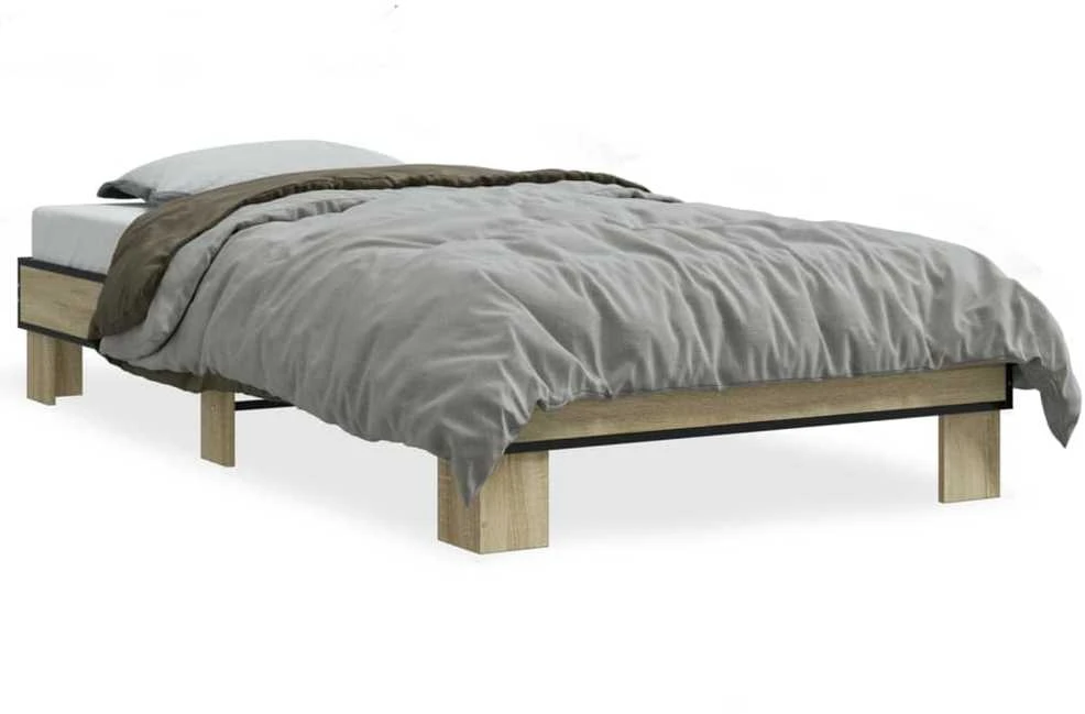 Lovos rėmas, ąžuolo, 75x190cm, apdirbta mediena ir metalas