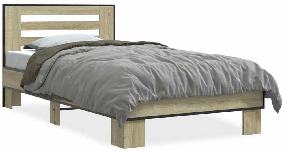 Lovos rėmas, ąžuolo, 75x190cm, apdirbta mediena ir metalas