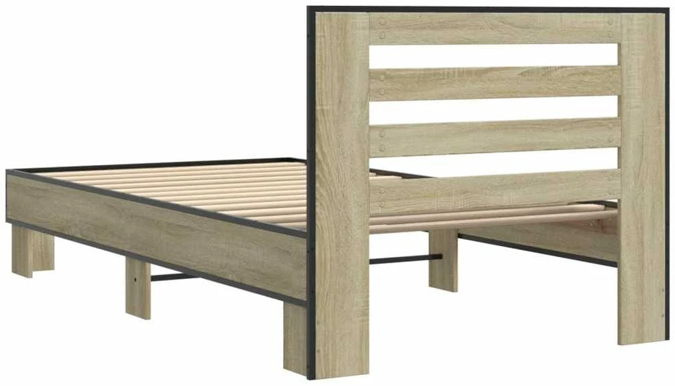Lovos rėmas, ąžuolo, 75x190cm, apdirbta mediena ir metalas