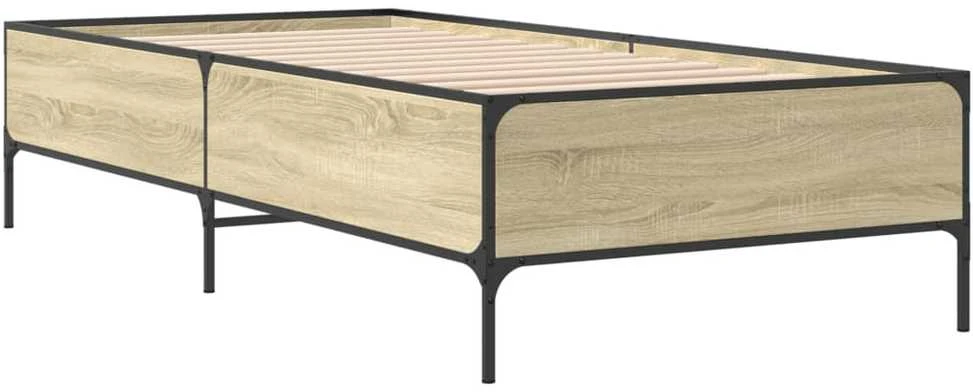 Lovos rėmas, ąžuolo, 75x190cm, apdirbta mediena ir metalas