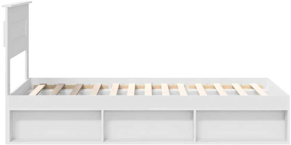 Lova Lovos rėmas Balta 100 x 200 cm Kietos pušies mediena
