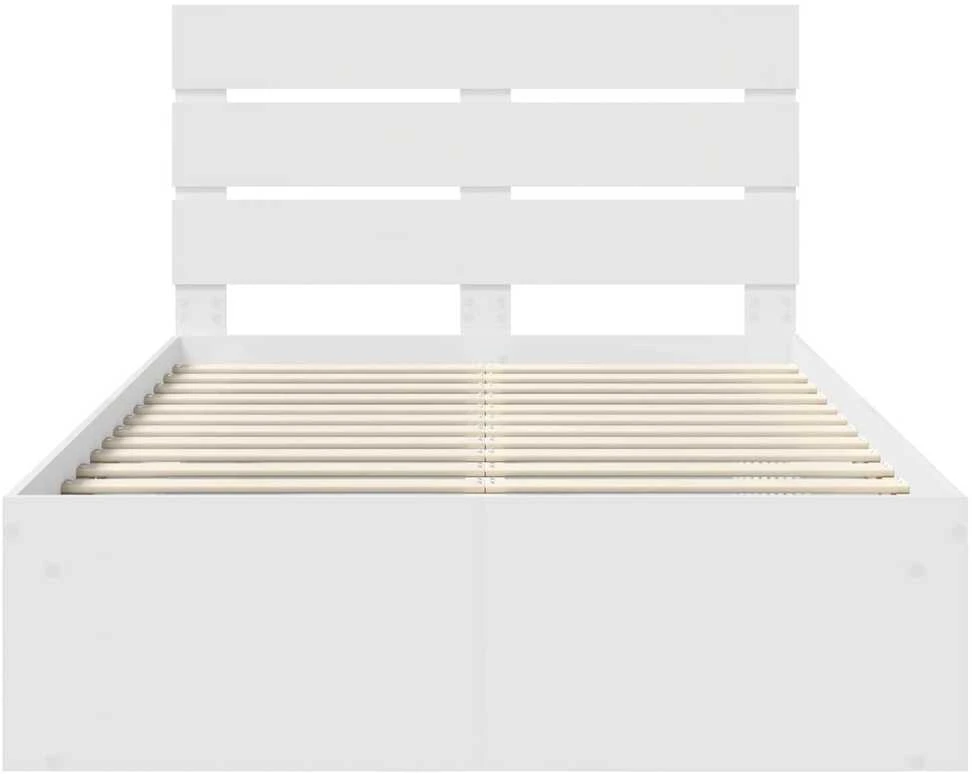 Lova Lovos rėmas Balta 120 x 200 cm Kietos pušies mediena