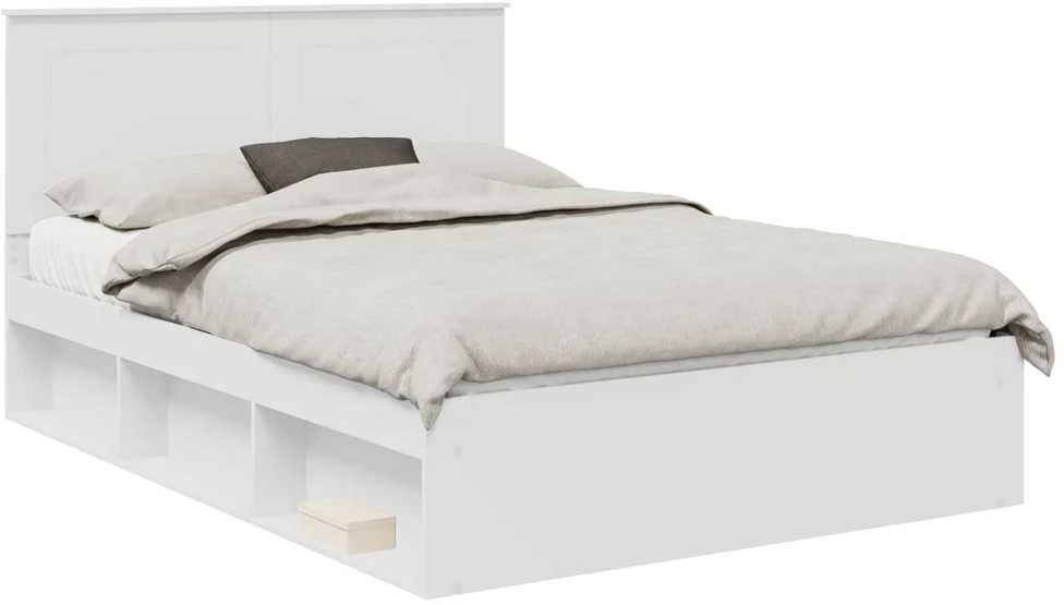 Lovos rėmas Balta 140 x 190 cm Kietos pušies mediena