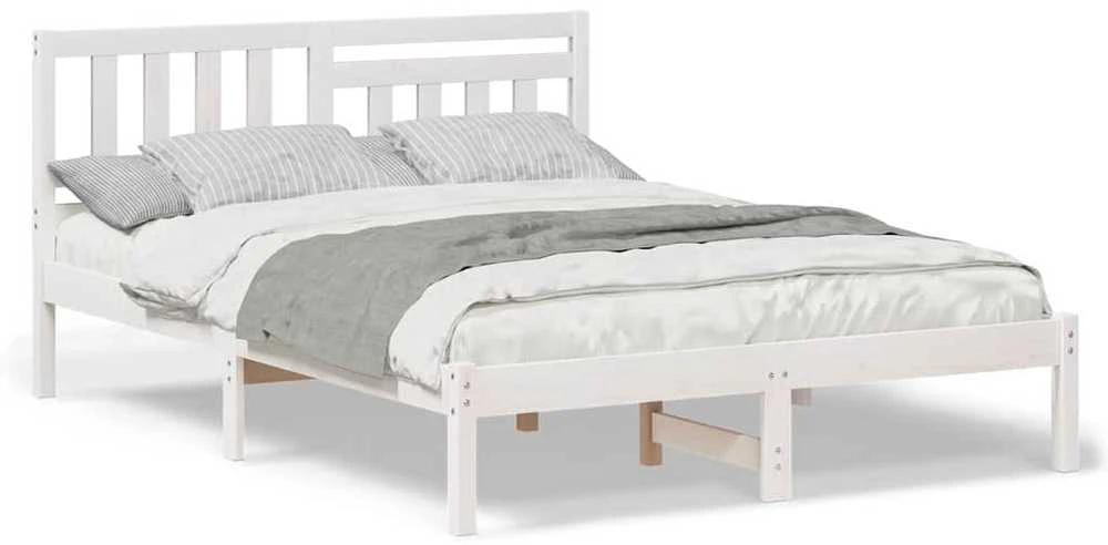 Lovos rėmas Balta 140 x 190 cm Kietos pušies mediena
