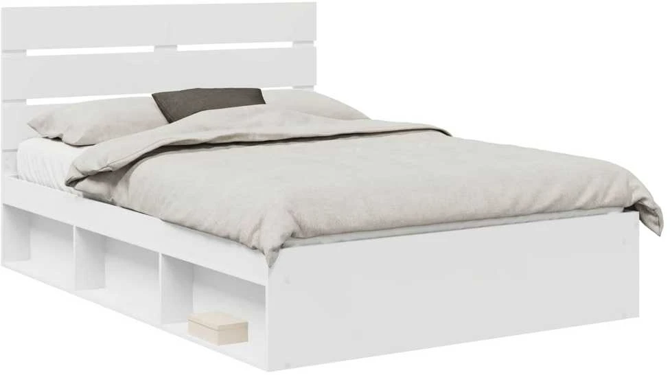 Lovos rėmas Balta 140 x 190 cm Kietos pušies mediena