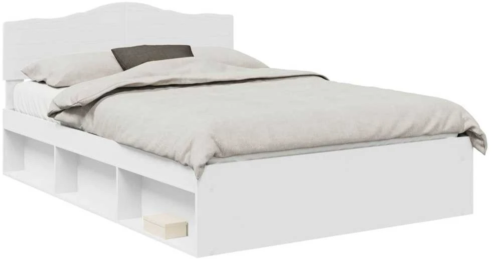 Lovos rėmas Balta 140 x 190 cm Kietos pušies mediena