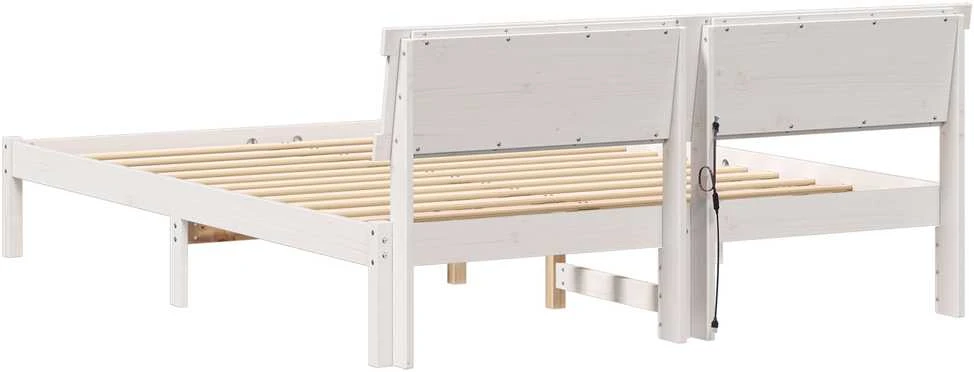 Lovos rėmas Balta 140 x 200 cm Kietos pušies mediena