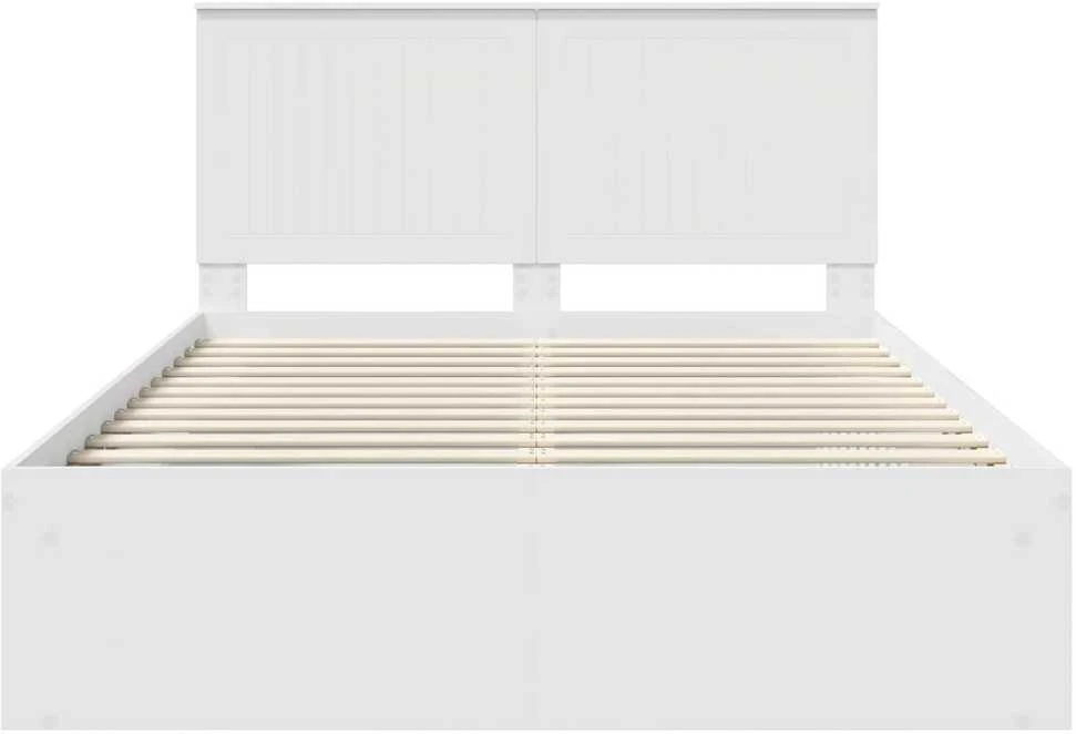 Lovos rėmas Balta 140 x 200 cm Kietos pušies mediena