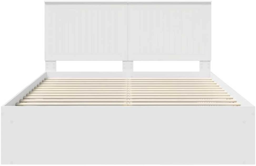 Lovos rėmas Balta 150 x 200 cm Kietos pušies mediena