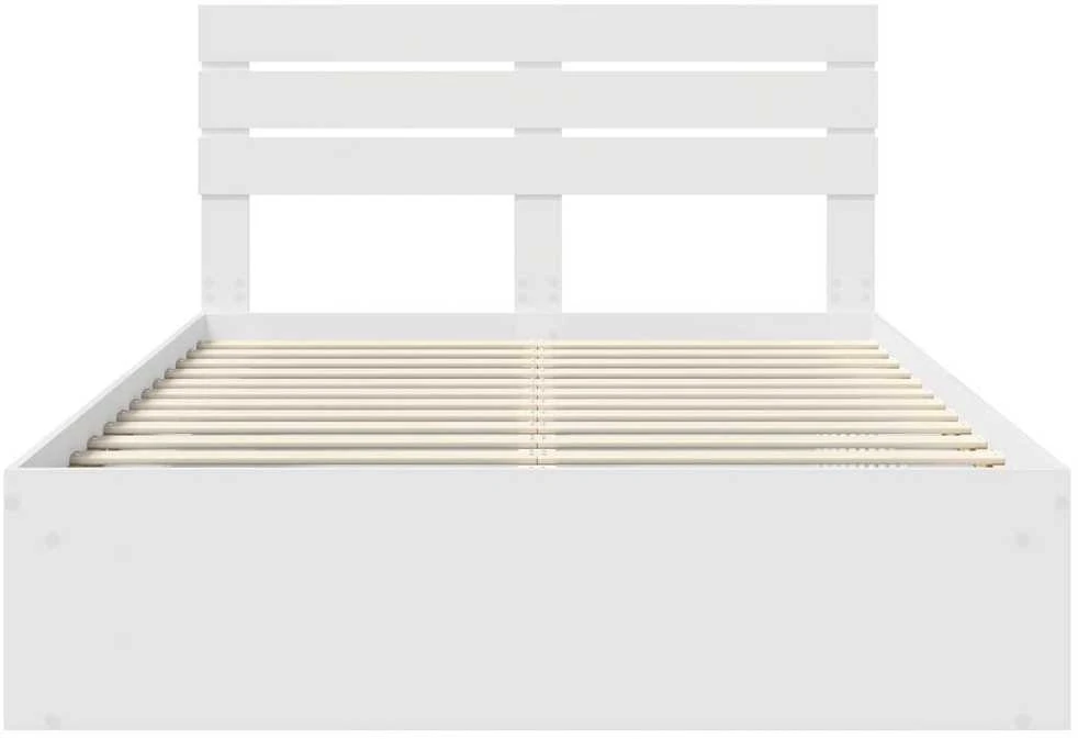 Lovos rėmas Balta 160 x 200 cm Kietos pušies mediena