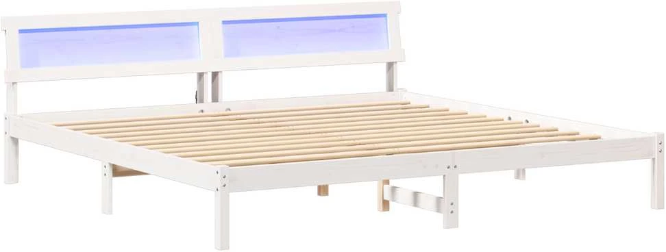 Lovos rėmas Balta 180 x 200 cm Kietos pušies mediena