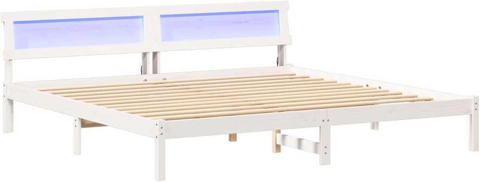 Lovos rėmas Balta 200 x 200 cm Kietos pušies mediena