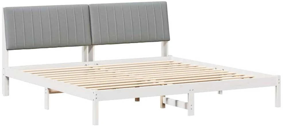 Lovos rėmas Balta 200 x 200 cm Kietos pušies mediena