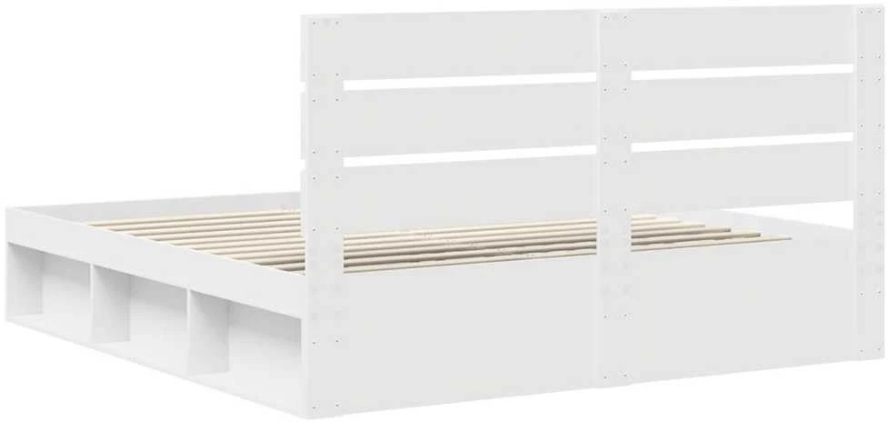 Lovos rėmas Balta 200 x 200 cm Kietos pušies mediena