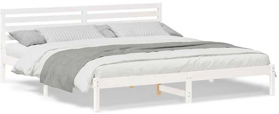 Lova Lovos rėmas Balta 200 x 220 cm Kietos pušies mediena