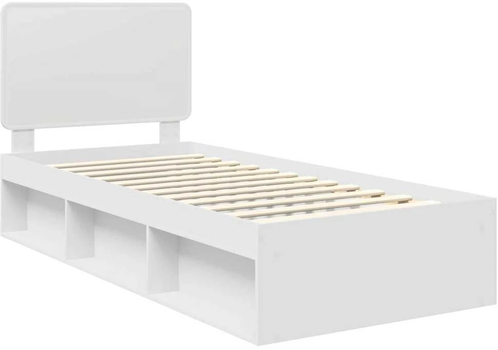 Lova Lovos rėmas Balta 75 x 190 cm Kietos pušies mediena