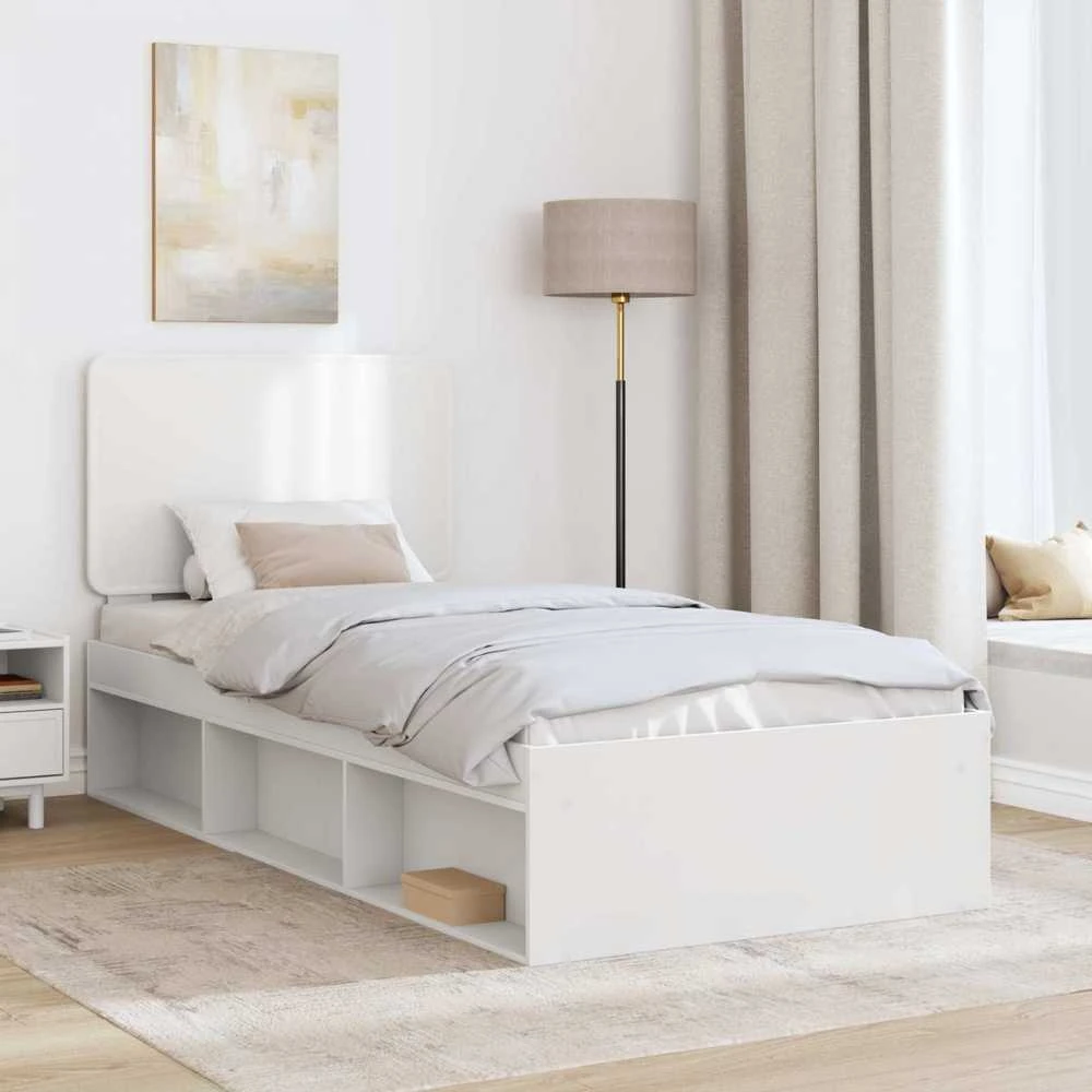 Lova Lovos rėmas Balta 75 x 190 cm Kietos pušies mediena