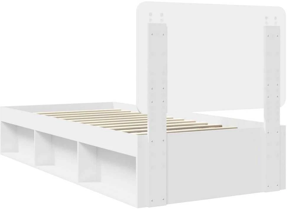 Lova Lovos rėmas Balta 75 x 190 cm Kietos pušies mediena