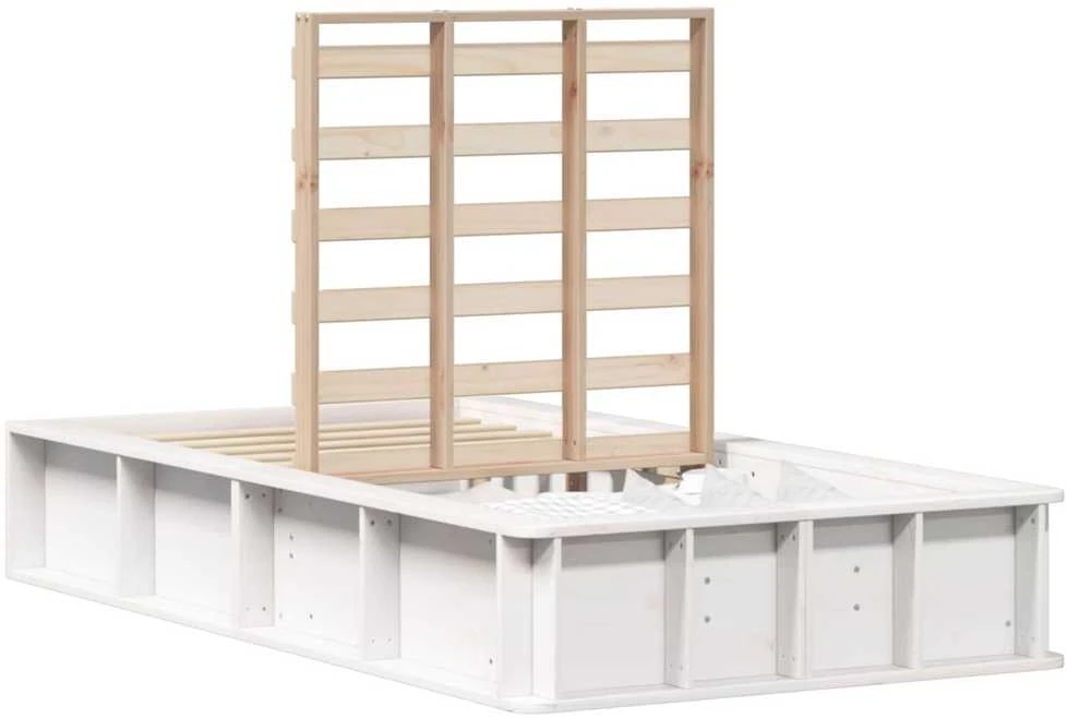 Lova Lovos rėmas Balta 75 x 190 cm Kietos pušies mediena