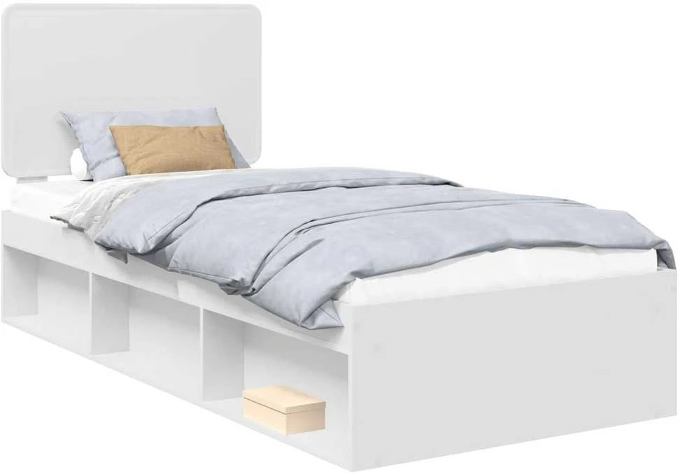 Lova Lovos rėmas Balta 75 x 190 cm Kietos pušies mediena