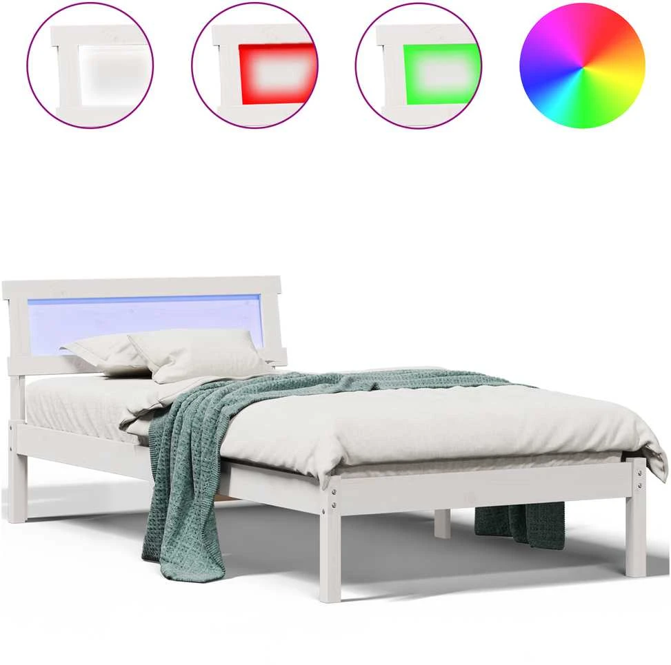 Lova Lovos rėmas Balta 80 x 200 cm Kietos pušies mediena