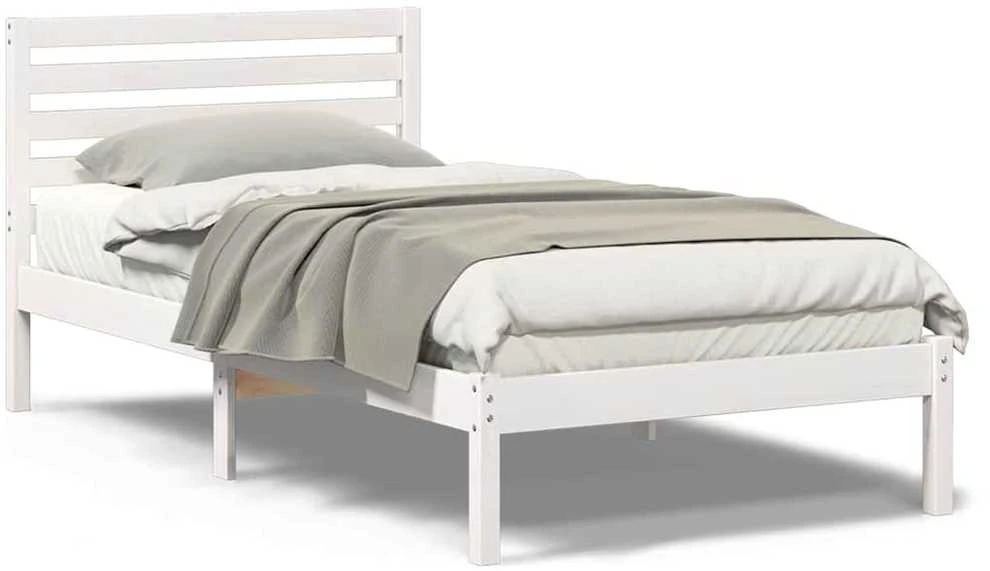 Lova Lovos rėmas Balta 90 x 190 cm Kietos pušies mediena
