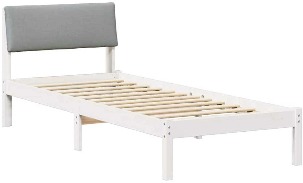 Lova Lovos rėmas Balta ir šviesiai pilka 80 x 200 cm Pušies masyvas