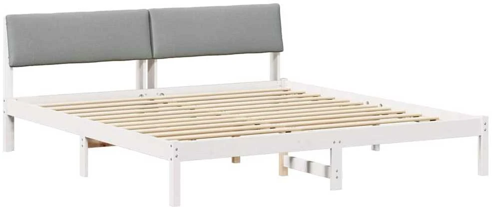 Lovos rėmas Balta ir šviesiai pilka 200 x 200 cm Pušies masyvas