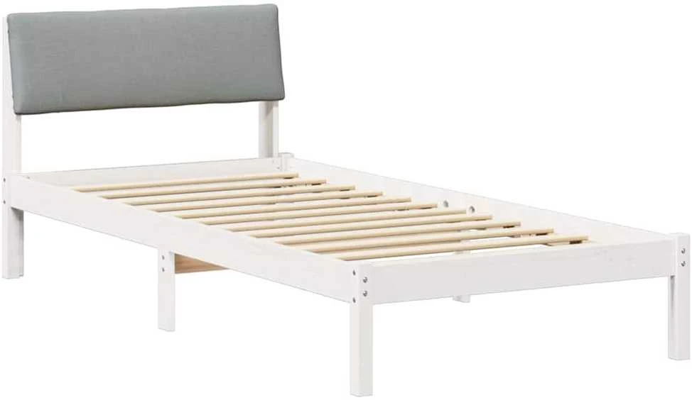Lova Lovos rėmas Balta ir šviesiai pilka 90 x 200 cm Pušies masyvas