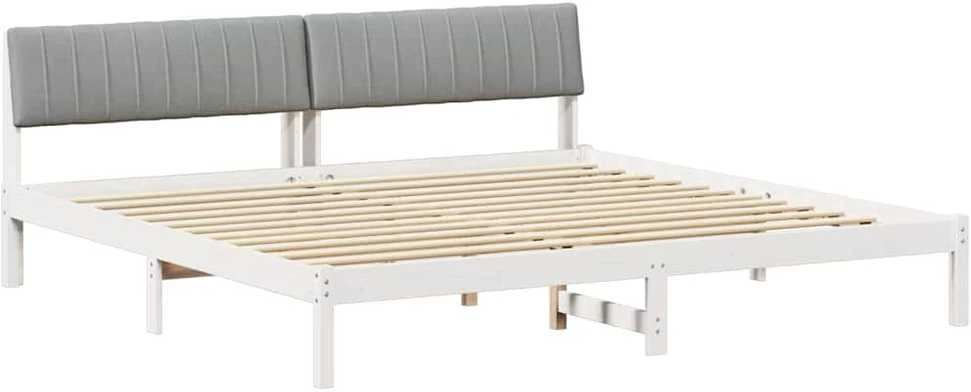 Lovos rėmas Balta ir šviesiai pilka 200 x 200 cm Pušies masyvas