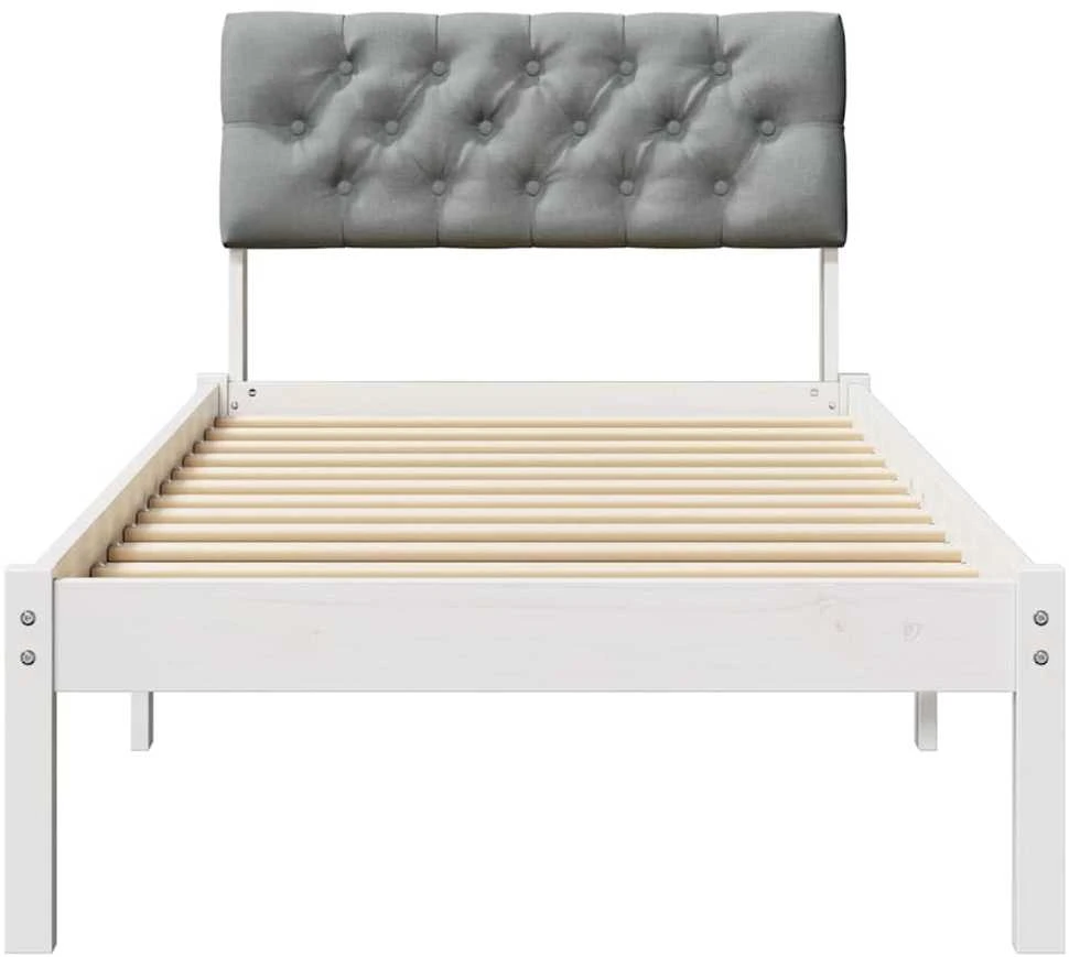 Lova Lovos rėmas Balta ir šviesiai pilka 75 x 190 cm Pušies masyvas