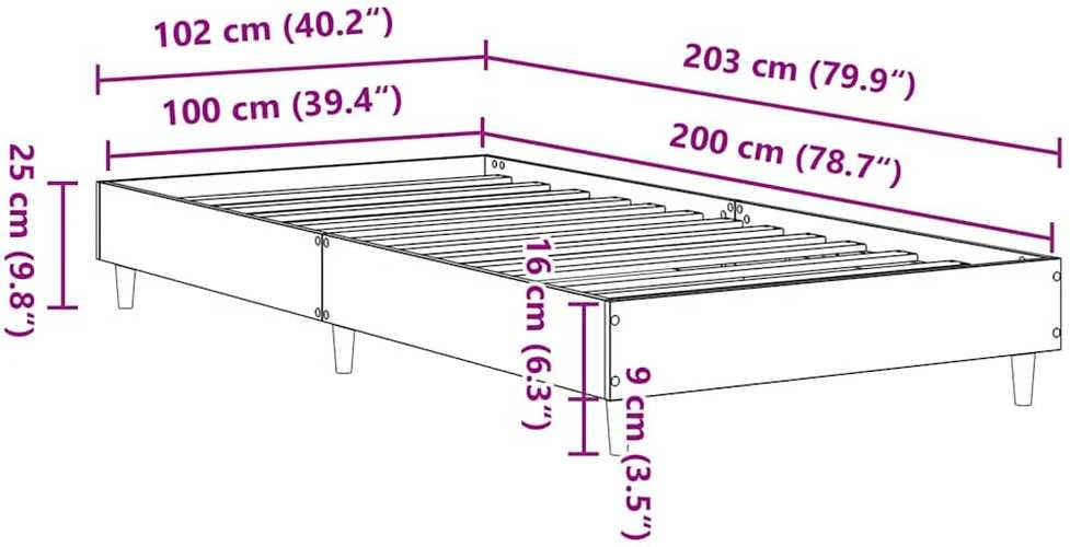 lovos rėmas be čiužinio 100x200 cm inžinerinė mediena