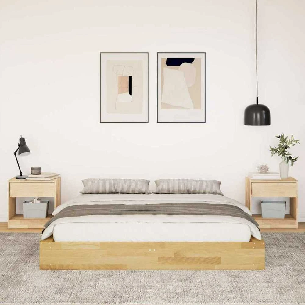 Lova Lovos rėmas be čiužinio 135x190 cm ąžuolo masyvo