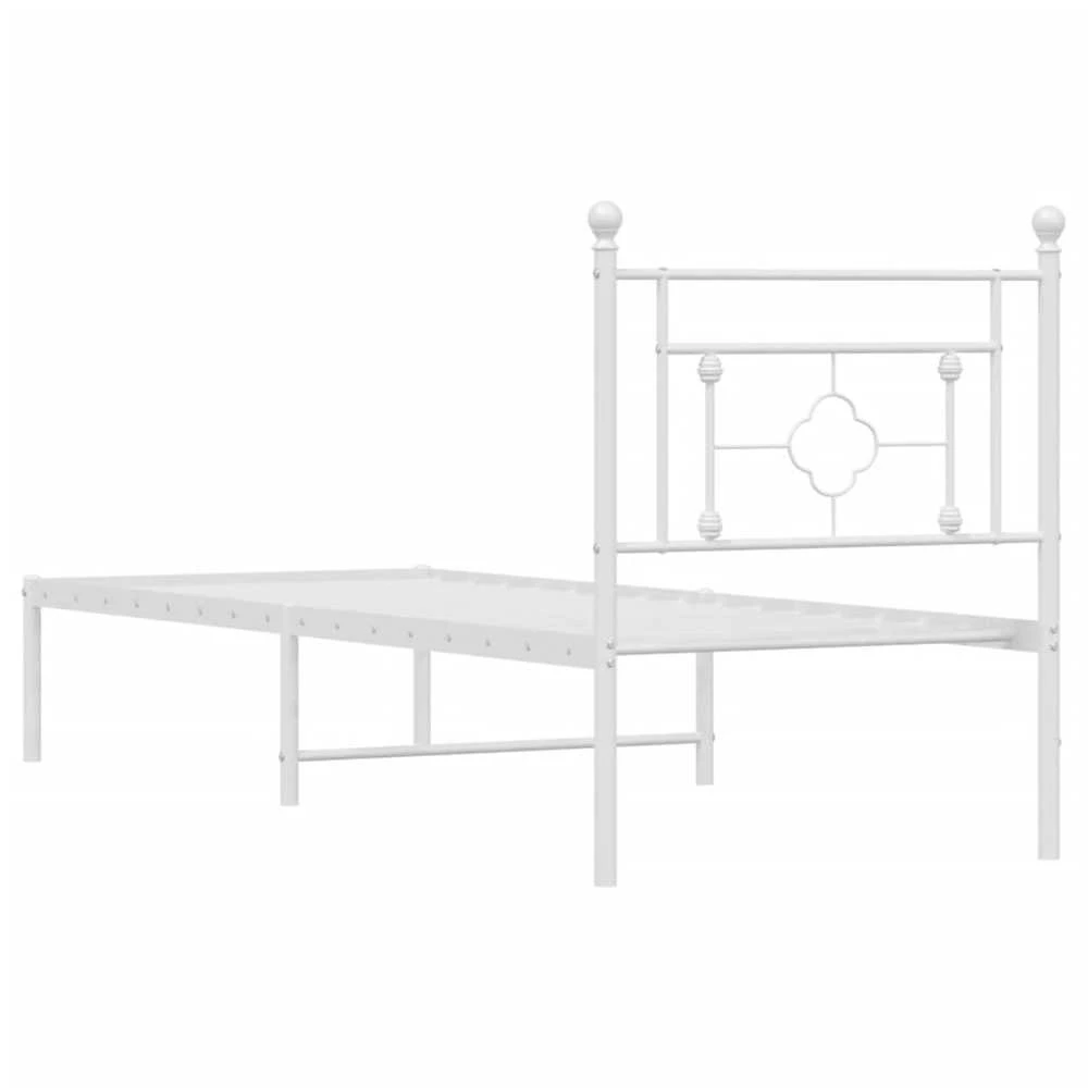 Metalinis lovos rėmas su galvūgaliu, baltos spalvos, 75x190cm