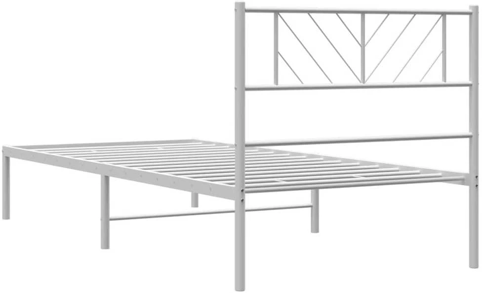 Lovos rėmas be čiužinio, baltas, 75x190cm, metalas