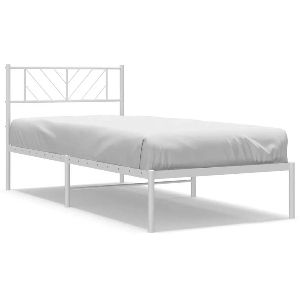 Lovos rėmas be čiužinio, baltas, 75x190cm, metalas