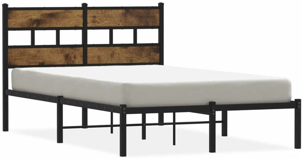 Lovos rėmas be čiužinio, dūminio ąžuolo, 120x190cm, metalas