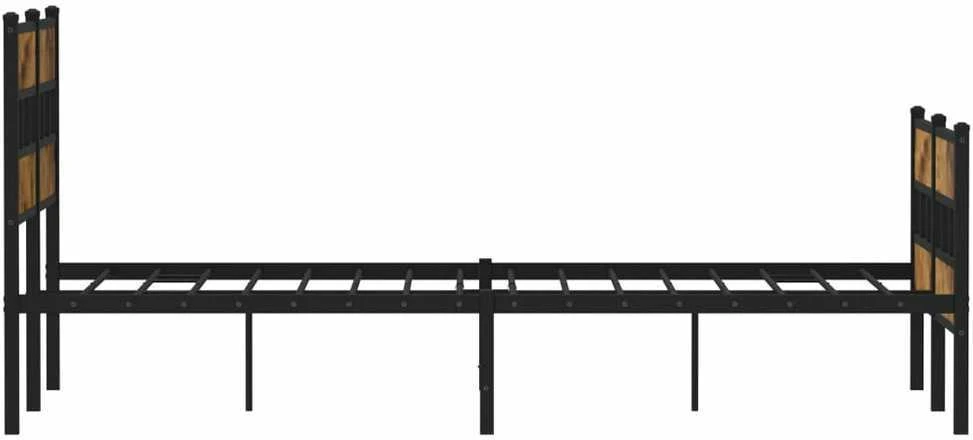 Lovos rėmas be čiužinio, dūminio ąžuolo, 120x190cm, metalas