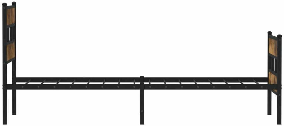 Lovos rėmas be čiužinio, dūminio ąžuolo, 80x200cm, metalas