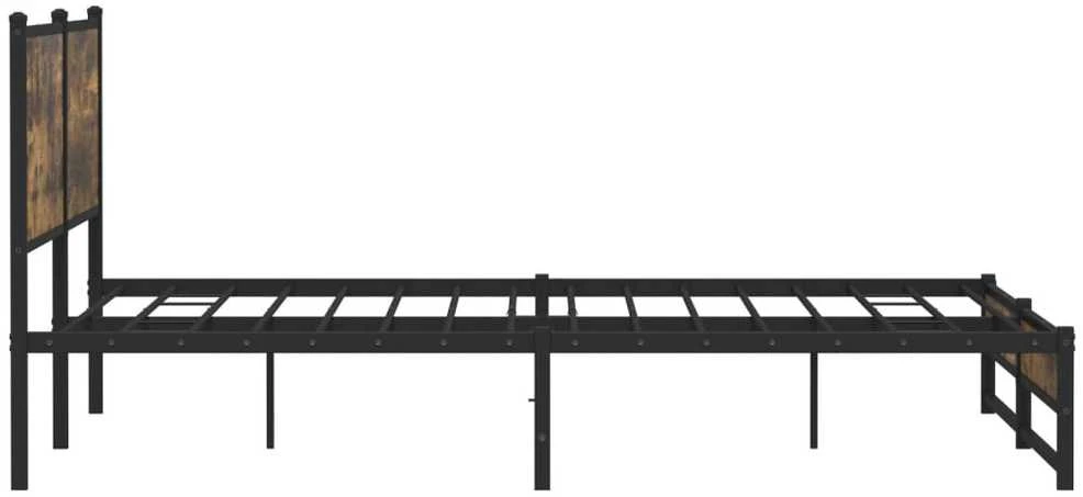Lovos rėmas be čiužinio, dūminio ąžuolo, 200x200cm, metalas