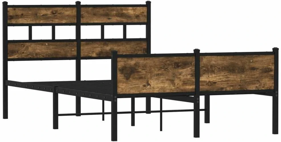 Lovos rėmas be čiužinio, dūminio ąžuolo, 120x200cm, mediena