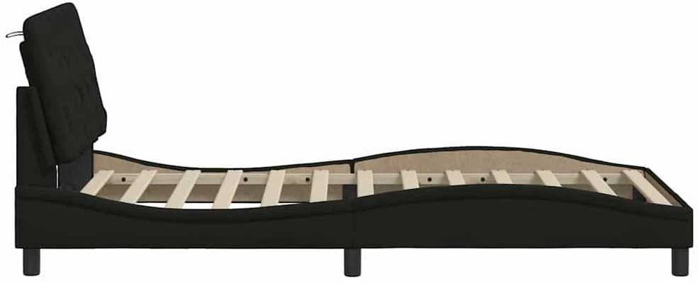 Lovos rėmas be čiužinio, juodos spalvos, 100x200cm, audinys