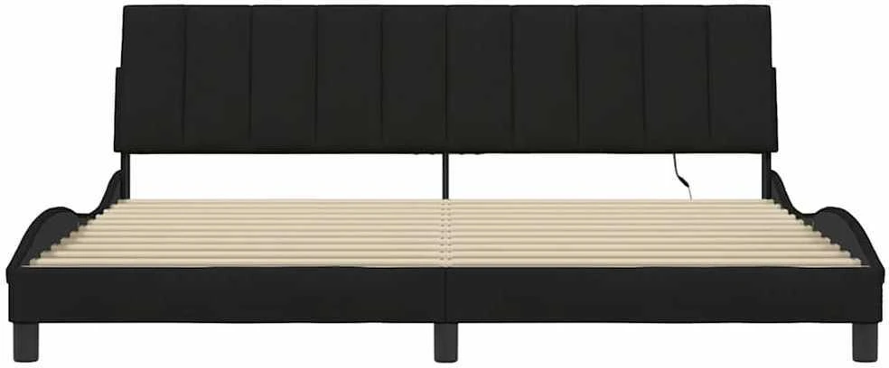 Lovos rėmas be čiužinio, Hanko, juodos spalvos, 200x200cm, audinys