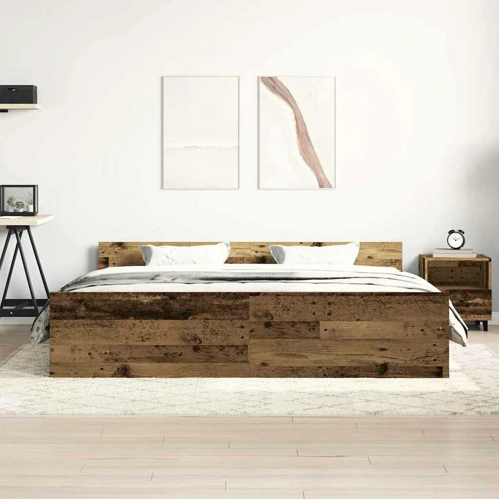 Lovos rėmas be čiužinio, medienos dizaino, 160x200 cm