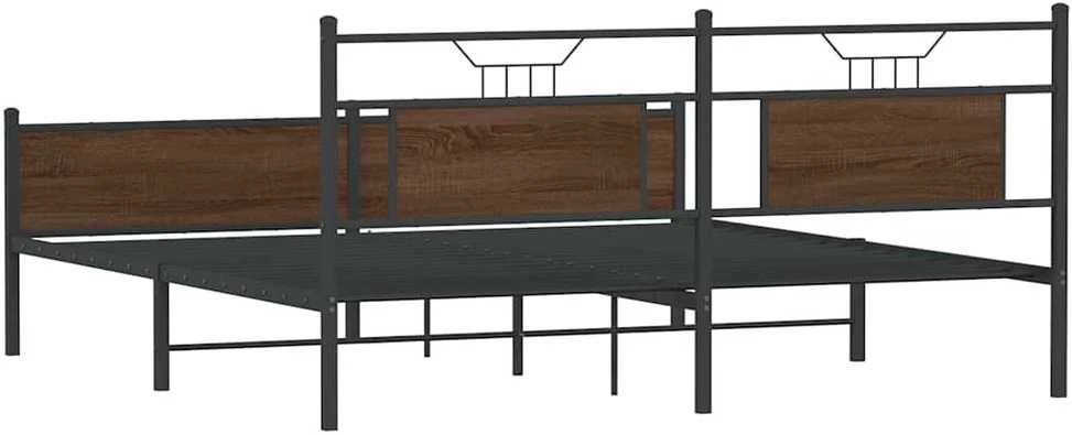 Lovos rėmas be čiužinio, rudas ąžuolo, 180x200cm, metalas