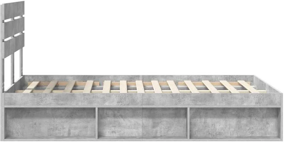 Lova Lovos rėmas Betoninė 120 x 200 cm Kietos pušies mediena